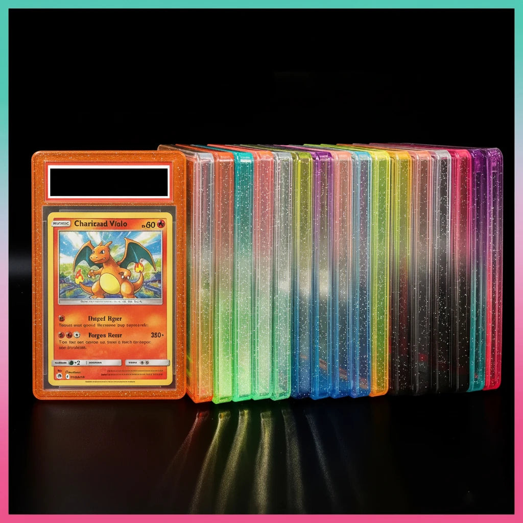 ShieldVault - Glitter TPU Slab Bumper Guard with Clear Back for PSA 35PT Graded Trading Card